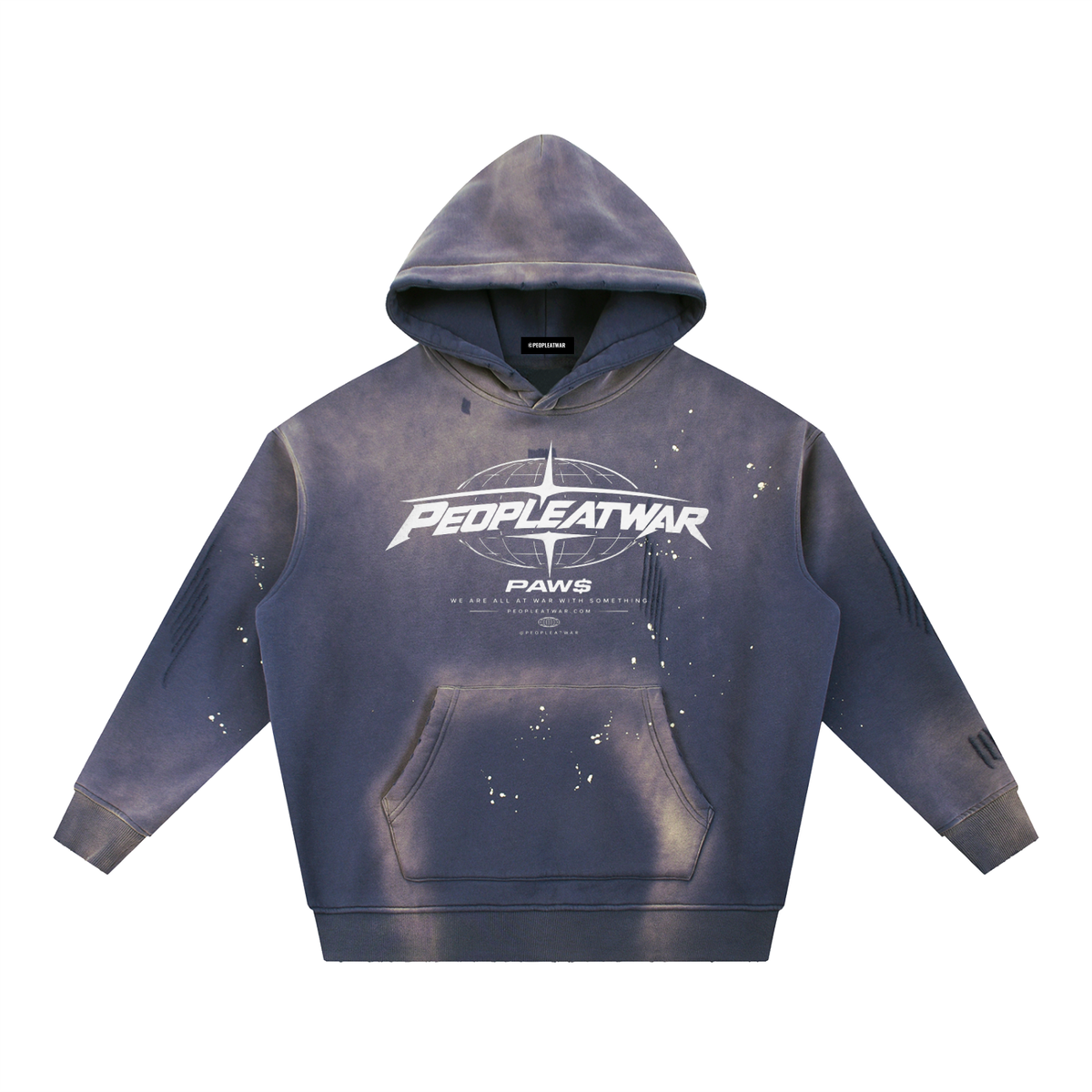 Vintage Washed PAW$ Frayed Fleece Hoodie
