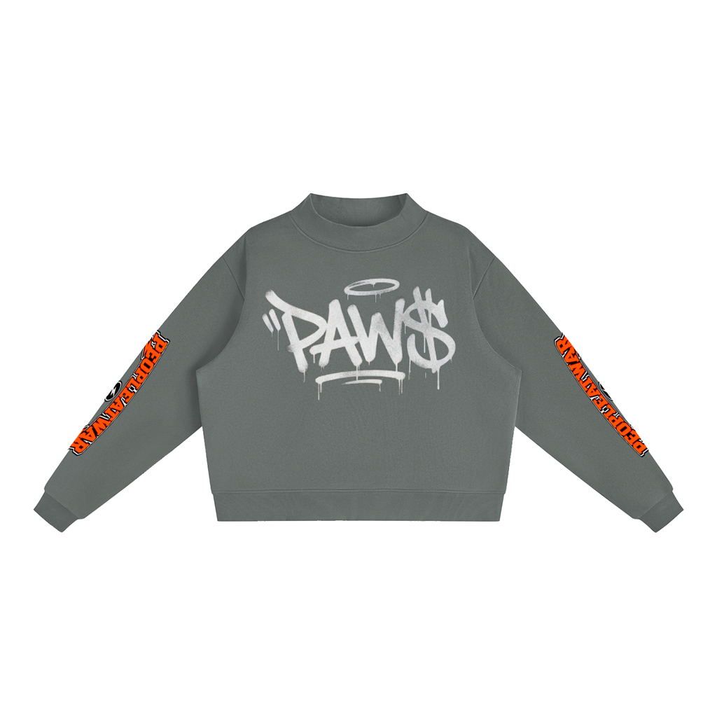 Wmns PAW$ Essential Fleece Mock-Neck Crew Sweatshirt