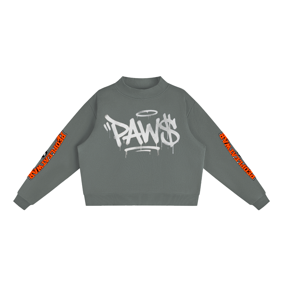 Wmns PAW$ Essential Fleece Mock-Neck Crew Sweatshirt