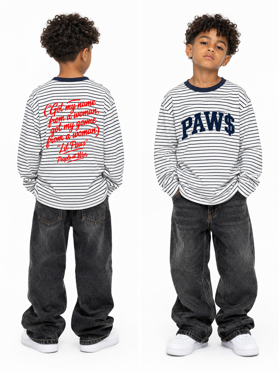 BOYS LIL PAW$ - Kid's Striped Long Sleeve T-Shirt
