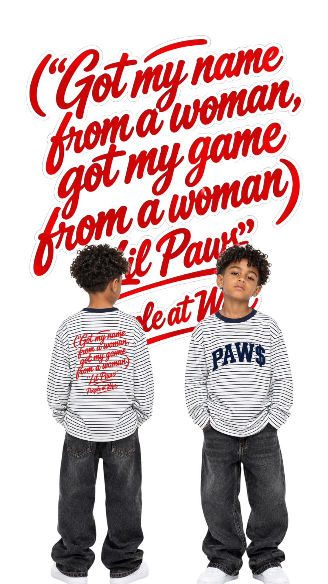 BOYS LIL PAW$ - Kid's Striped Long Sleeve T-Shirt