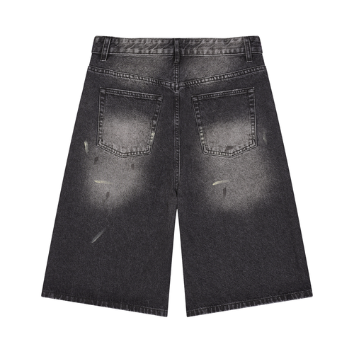 Men’s Vintage Wash Wide Leg PAW$ Denim Shorts